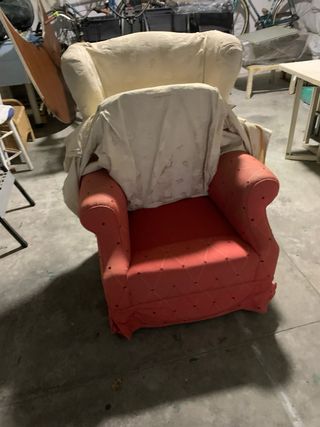 Poltrona beige in tessuto