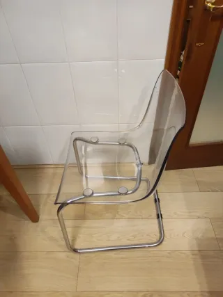 Silla TOBIAS Ikea Transparente y Metal