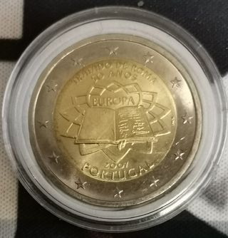 Moneda 2€ Conmemorativa Portugal 2007 Tratado Roma