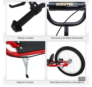 Patinete infantil ruedas grandes 90-96cm