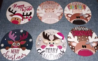 Porta Copos Madeira Natal