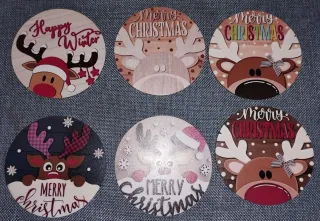 Porta Copos Madeira Natal