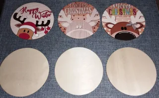 Porta Copos Madeira Natal