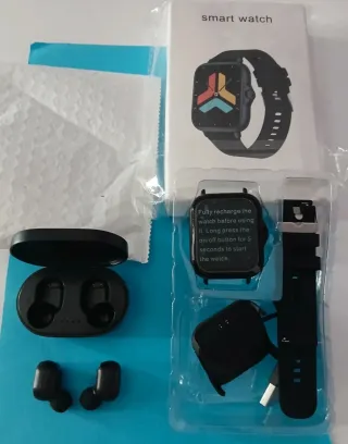 Smartwatch y Auriculares Bluetooth Inalámbricos