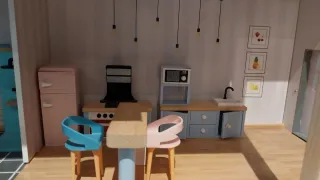 Casa de muñecas con figuras