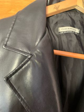 CKH Abrigo entallado polipiel negro vintage