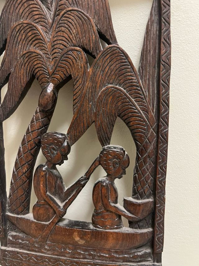 Escultura de madera africana hecha a mano de ébano