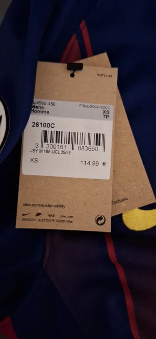 Camiseta FC Barcelona Nike Talla xs