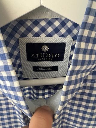 Camisa cuadros azul y blanca Talla S