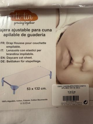 Lote 2 sábanas cuna guardería Ti-Tin