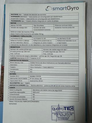 Patinete Eléctrico SmartGyro Raptor