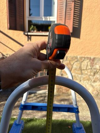 Escalera Piscina Metal y Plástico Beige/Azul