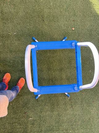 Escalera Piscina Metal y Plástico Beige/Azul