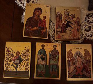 Lotto 5 icone sacre religiose