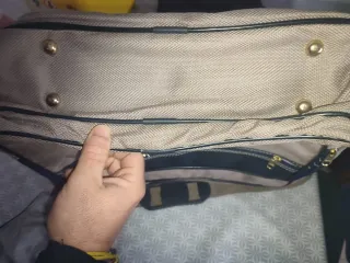 Mochila Portátil Vintage Beige/Azul