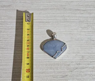Colgante azul con plata