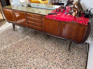 Credenza vintage anni '40/'50 con specchio