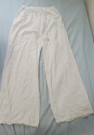 Pantalones de lino blancos