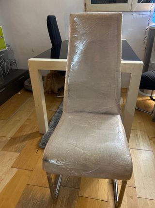 Mesa de comedor extensible de hierro y cristal