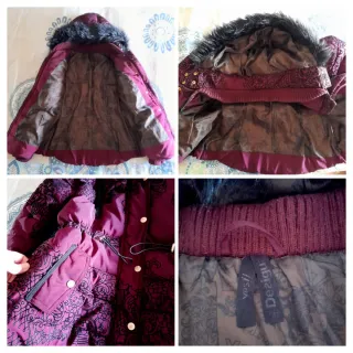 Parka o chaqueta acolchada Desigual borgoña t. 42.