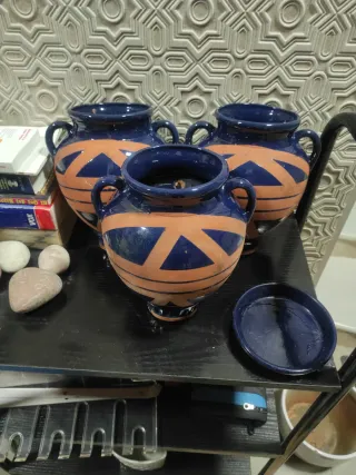 Juego de 3 macetas de cerámica