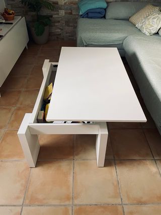 Mesa de centro blanca de madera