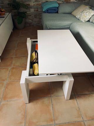 Mesa de centro blanca de madera