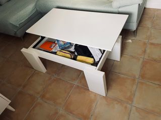Mesa de centro blanca de madera
