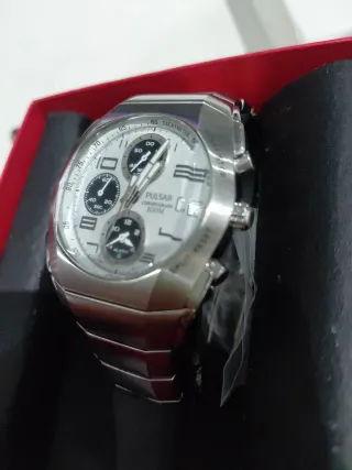 Reloj Pulsar Cronógrafo Hombre Plata/Blanco