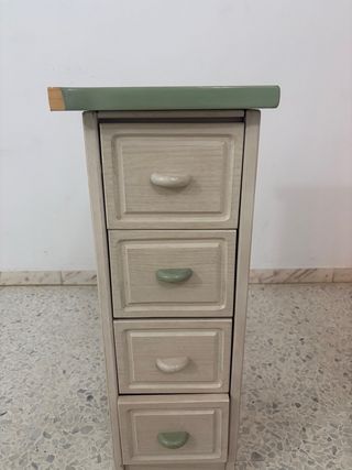 Cajonera de madera 100% pino verde y beige