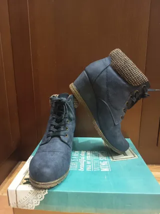 Botines cuña azul marino N:39 Nuevos