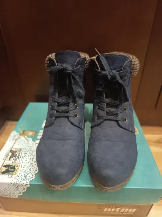 Botines cuña azul marino N:39 Nuevos