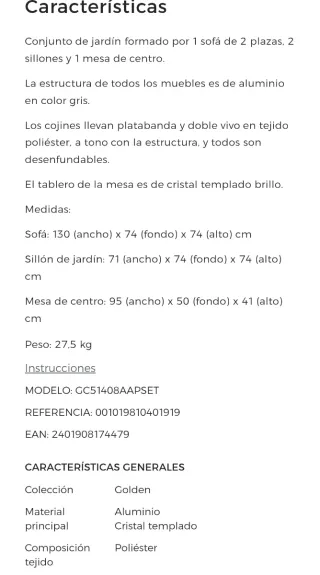 Conjunto Jardín / Terraza (En Garantia)