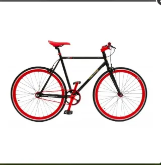 Bici Urbana Fixie Negra y Roja