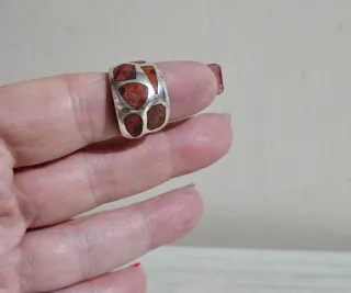 Anillo Plata con Piedra Roja