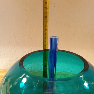 Jarrón de cristal azul y verde