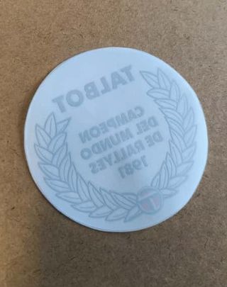 Adhesivo Talbot Campeón Rally 1981