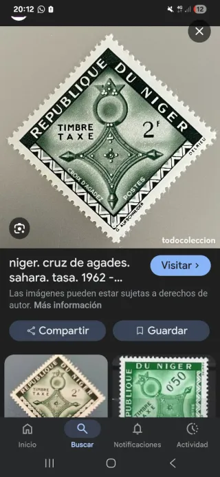 Dos pliegos de sellos de Níger