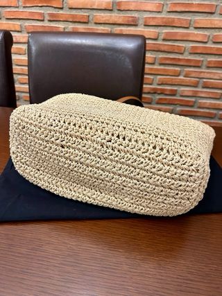 Bolso Tote Rafia Polo Ralph Lauren Beige/Marrón