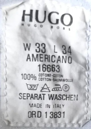 Pantalón vintage Hugo Boss Negro Talla W33