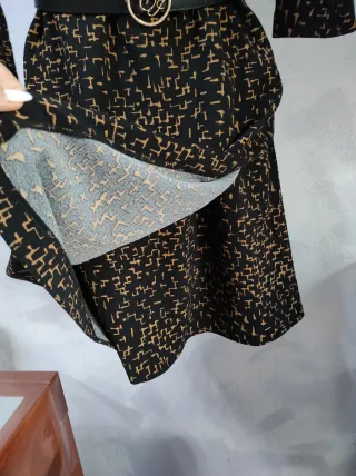 Abito donna nero e oro fantasia