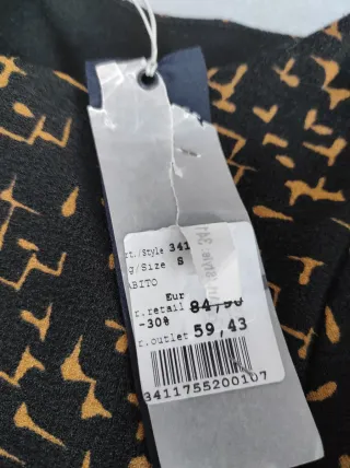 Abito donna nero e oro fantasia