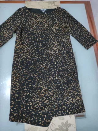 Abito donna nero e oro fantasia