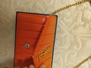 Cartera Yves Saint Laurent Naranja y Dorada