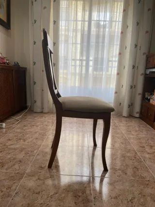 Mesa  Extensible con Cristal+  6 Sillas Cerezo