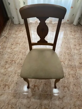 Mesa  Extensible con Cristal+  6 Sillas Cerezo