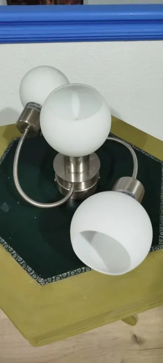 Plafón Lindby Ciala Plata y Blanco