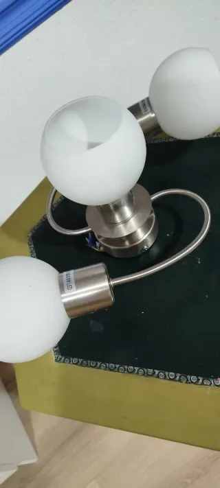 Plafón Lindby Ciala Plata y Blanco