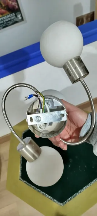 Plafón Lindby Ciala Plata y Blanco