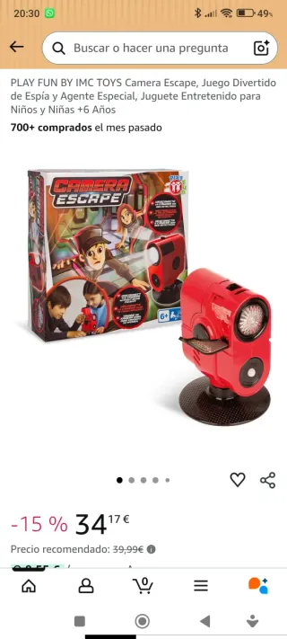 Juego Cámara Escape Play Fun